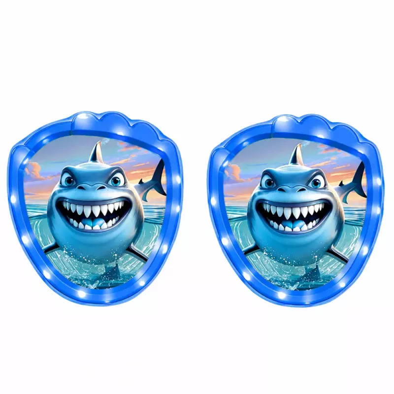 LEAN TOYS Juego Arcade de Lanzar, Atrapar, Palas, Pelotas Luminosas, Tiburón LED