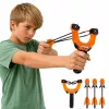 LEAN TOYS Set Deportivo de Habilidad Tirachinas con Flechas Silbadoras Naranja 15M
