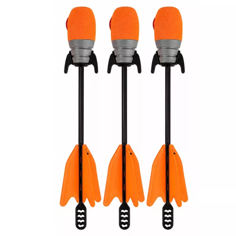 LEAN TOYS Set Deportivo de Habilidad Tirachinas con Flechas Silbadoras Naranja 15M