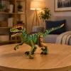 LEAN TOYS Figura de Dinosaurio Velociraptor Realista Extremidades Móviles Sonidos