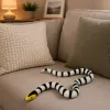 LEAN TOYS Figura de Serpiente de Goma Elástica Realista Blanco y Negro 33 cm