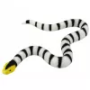 LEAN TOYS Figura de Serpiente de Goma Elástica Realista Blanco y Negro 33 cm