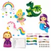 LEAN TOYS Set Creativo de Peluches de Fieltro para Coser Cuento de Hadas DIY 6 Uds.