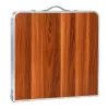 LEAN Mesa de Camping Plegable Altura Ajustable Maleta Madera