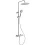 DEANTE Arnika ducha de lluvia con grifería de ducha, negro mate, cabezal de lluvia de 250 mm, montaje en pared