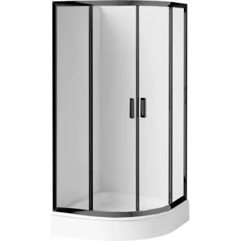 DEANTE mampara de ducha semicircular con plato de ducha 90x90 cm negro mate