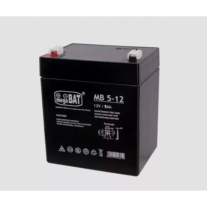 LEAN CARS Batería de gel AGM 12V 5Ah VRLA sellada de plomo-ácido