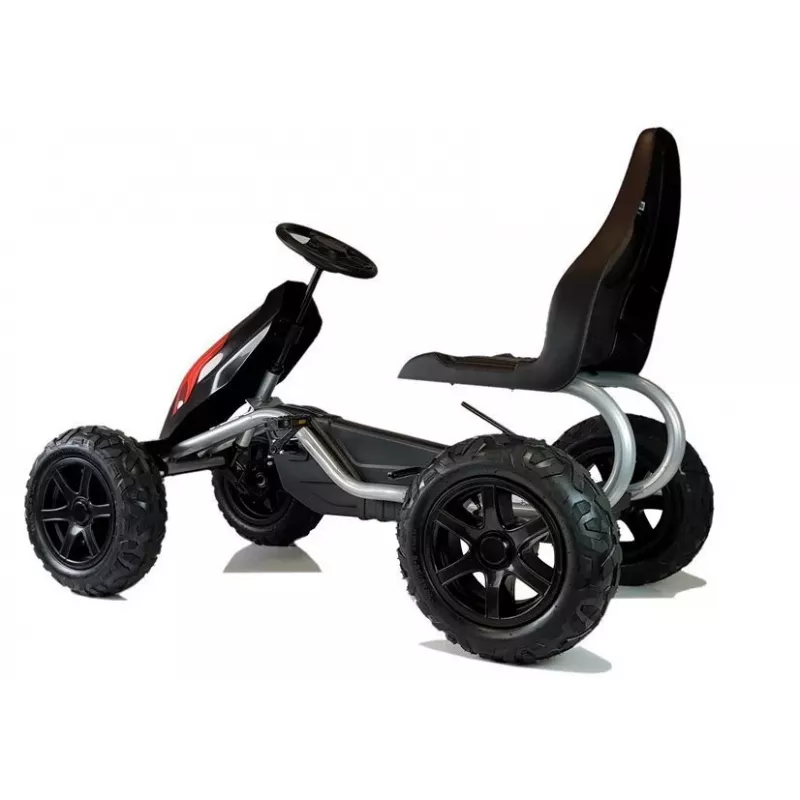 LEAN CARS Go-kart B012 neumáticos inflables negro Pedal Go-Kart para niños 3-8 años