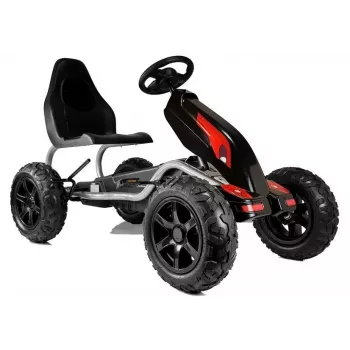 LEAN CARS Go-kart B012 neumáticos inflables negro Pedal Go-Kart para niños 3-8 años
