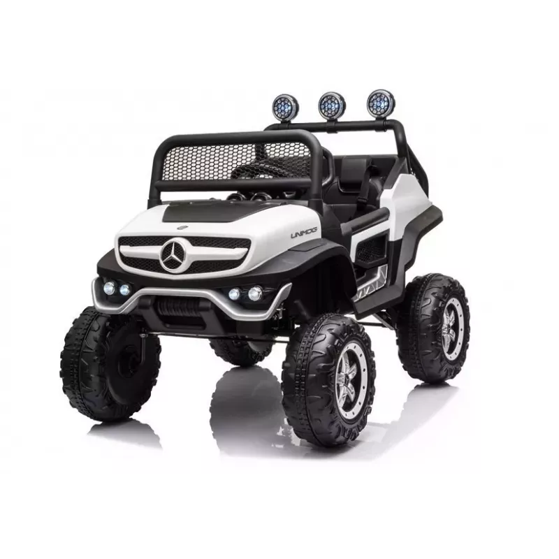 LEAN CARS Vehículo eléctrico infantil Mercedes Unimog S blanco