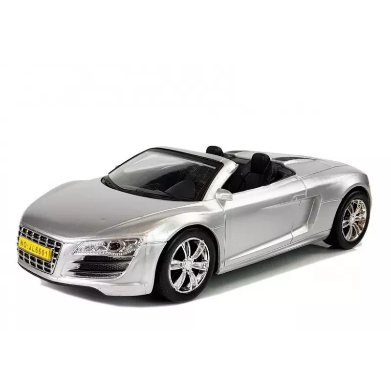 LEAN TOYS Coche de juguete descapotable plateado 1:18