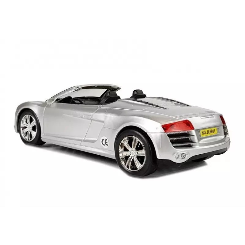 LEAN TOYS Coche de juguete descapotable plateado 1:18