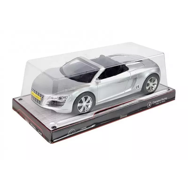 LEAN TOYS Coche de juguete descapotable plateado 1:18