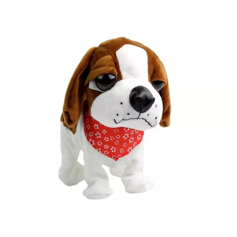 LEAN TOYS Perro interactivo con correa, ladra, mueve la cola, sensores