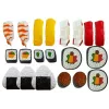 LEAN TOYS Set de sushi infantil con cubiertos - Juguete de madera de 27 piezas para juego de roles