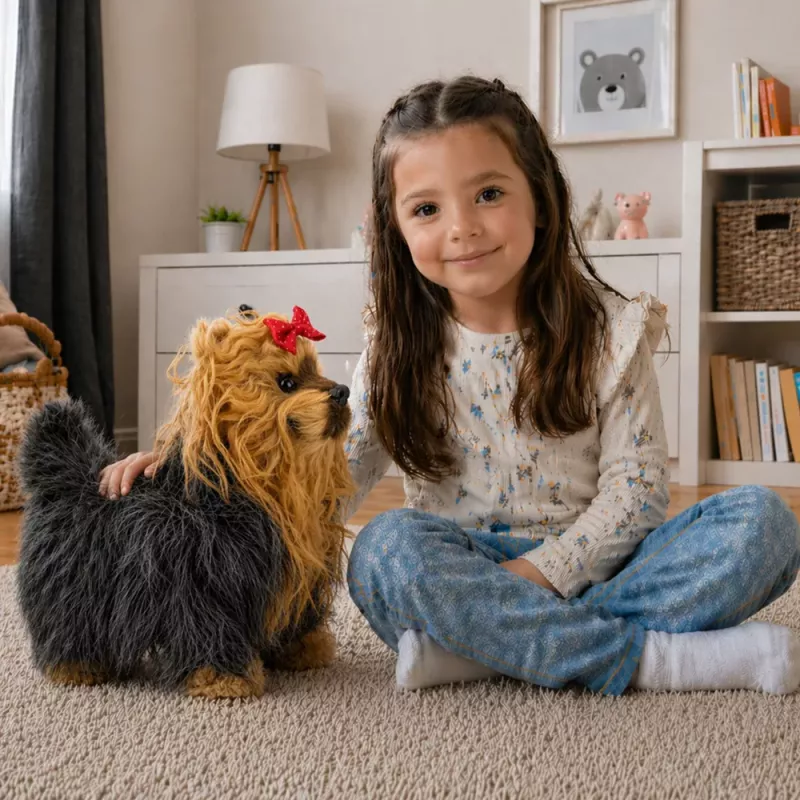 LEAN TOYS Perro York interactivo se mueve, ladra