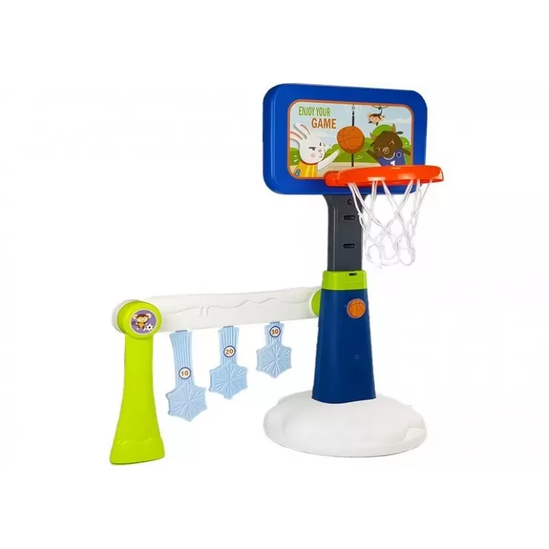LEAN TOYS Set de baloncesto infantil juego de puntos - Marcador electrónico, altura ajustable