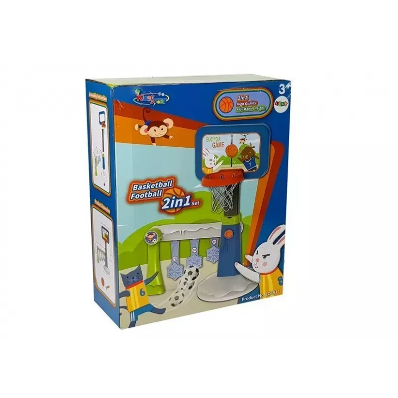 LEAN TOYS Set de baloncesto infantil juego de puntos - Marcador electrónico, altura ajustable