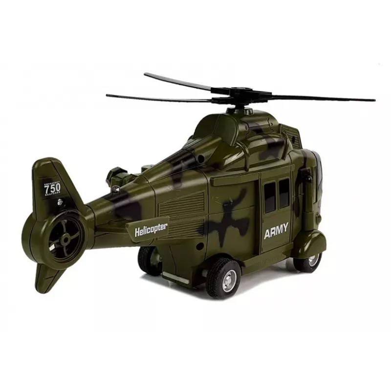 LEAN TOYS Helicóptero de rescate militar 1:16 gancho sonido luz