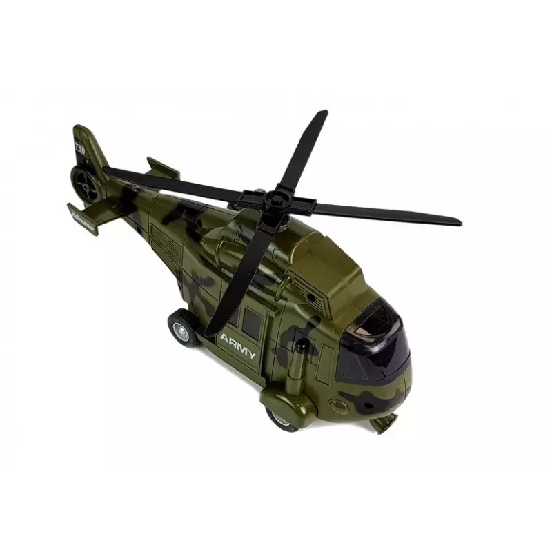 LEAN TOYS Helicóptero de rescate militar 1:16 gancho sonido luz