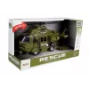 LEAN TOYS Helicóptero de rescate militar 1:16 gancho sonido luz