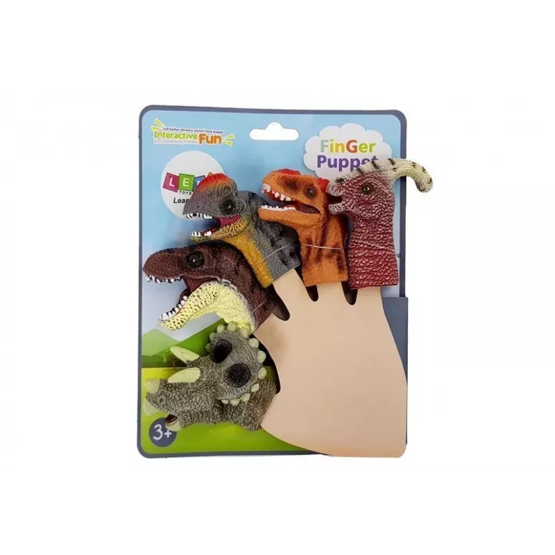 LEAN TOYS Marionetas de dedo dinosaurios 5 piezas