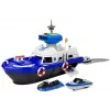 LEAN TOYS Barco de transporte policial con coches, sonidos y luces