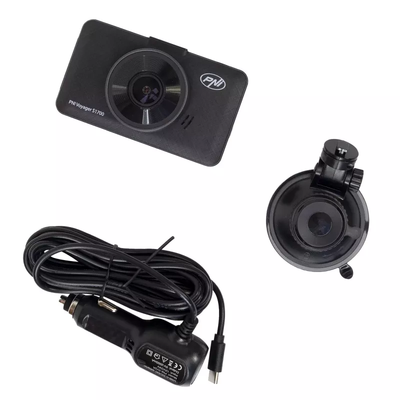 PNI Car DVR S1700 Dashcam 4K UHD con GPS y Wi-Fi