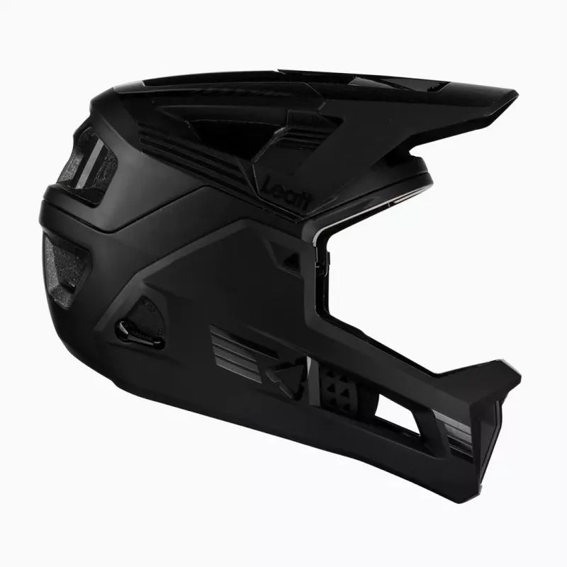LEATT MTB Enduro 4.0 V23 Casco de Bicicleta con Barra Mentonera Desmontable, Talla L, Negro