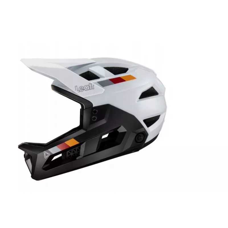 LEATT MTB Enduro 2.0 V23 Casco de Bicicleta con Barra Mentonera Desmontable, Talla L (59-63 cm), Blanco
