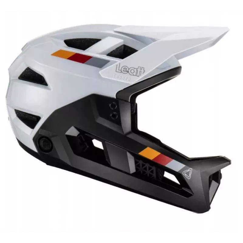LEATT MTB Enduro 2.0 V23 Casco de Bicicleta con Barra Mentonera Desmontable, Talla L (59-63 cm), Blanco