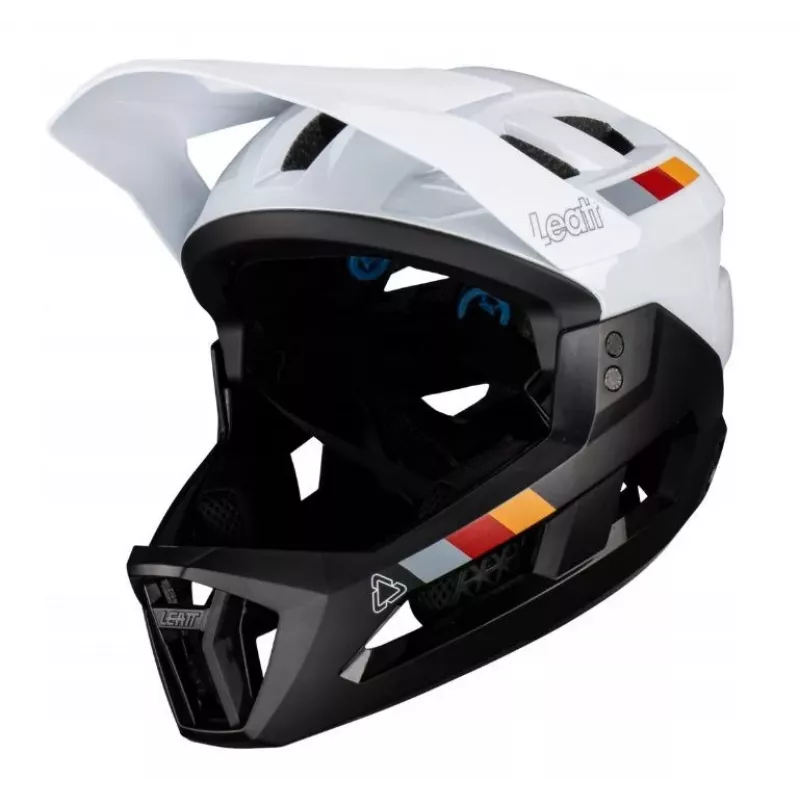 LEATT MTB Enduro 2.0 V23 Casco de Bicicleta con Barra Mentonera Desmontable, Talla L (59-63 cm), Blanco