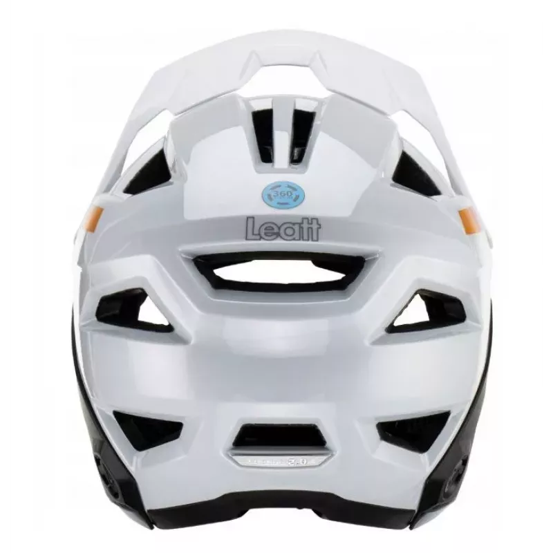 LEATT MTB Enduro 2.0 V23 Casco de Bicicleta con Barra Mentonera Desmontable, Talla L (59-63 cm), Blanco