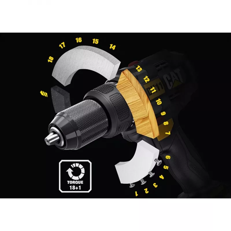 CATERPILLAR taladro atornillador de batería DX11 18V 2x2,0Ah Li-Ion
