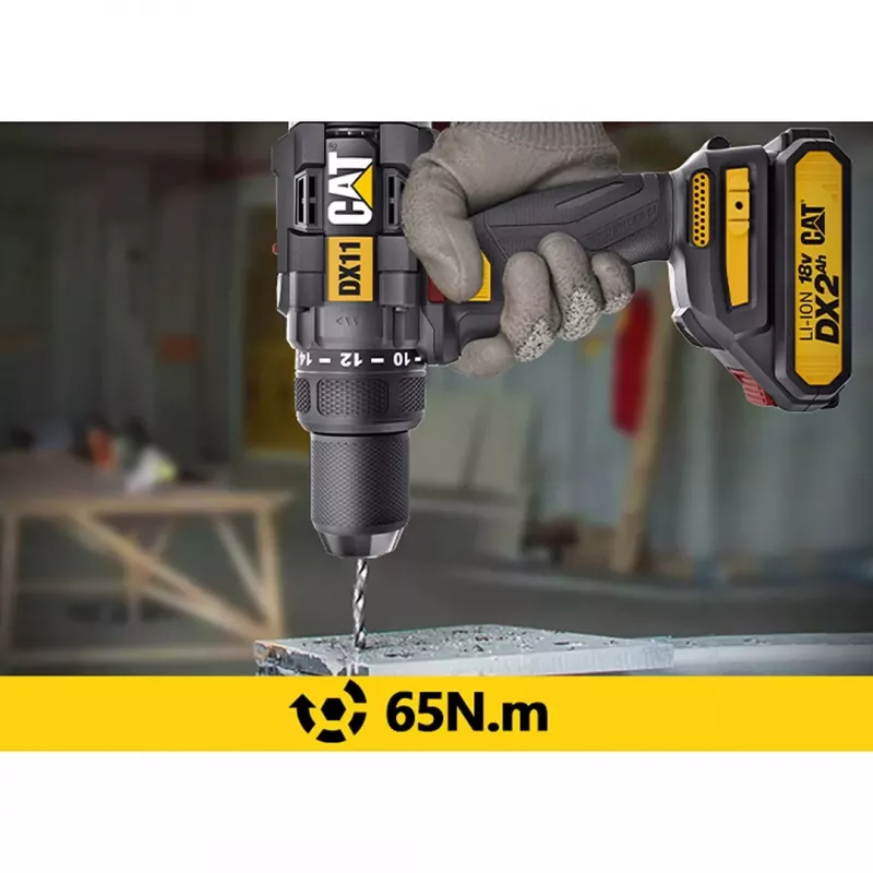CATERPILLAR taladro atornillador de batería DX11 18V 2x2,0Ah Li-Ion