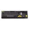 AKKO 5098B Teclado mecánico, 98 teclas, negro y dorado, hot-swappable, RGB, triple modo (USB-C/2.4GHz/Bluetooth 5.0), switches lineales Akko CS Jelly White, teclas PBT ASA, 3000mAh