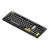 AKKO 5098B Teclado mecánico, 98 teclas, negro y dorado, hot-swappable, RGB, triple modo (USB-C/2.4GHz/Bluetooth 5.0), switches lineales Akko CS Jelly White, teclas PBT ASA, 3000mAh