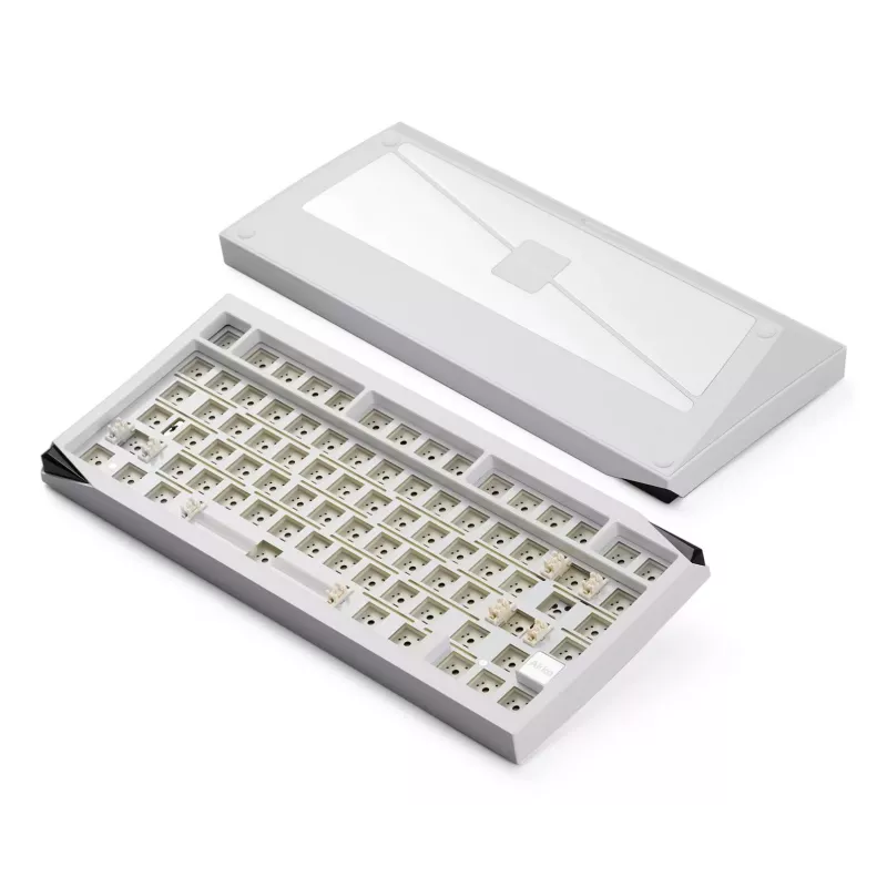 AKKO kit de teclado mecánico barebone DIY 75% 82 teclas triple modo hot-swappable montaje gasket blanco