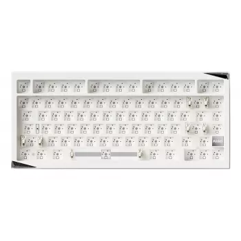 AKKO kit de teclado mecánico barebone DIY 75% 82 teclas triple modo hot-swappable montaje gasket blanco