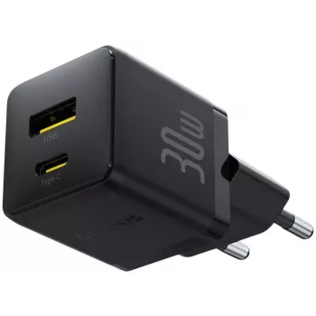 Baseus Palm 30W Cargador USB-C USB-A Negro