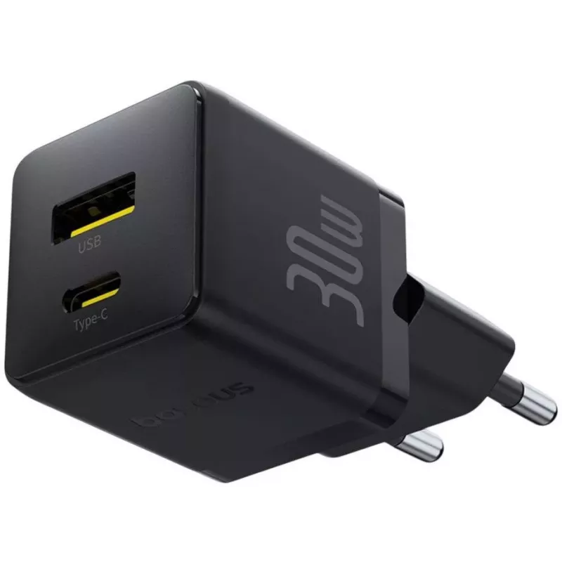 Baseus Palm 30W Cargador USB-C USB-A Negro