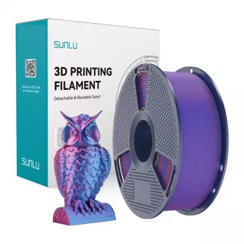 SUNLU PLA+ Silk Dual Color Filament rojo y azul 1,75 mm 1 kg