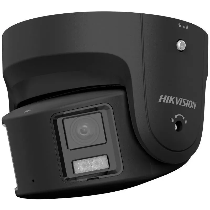Hikvision DS-2CD2387G2P-LSU/SL(4mm)(C)/BLACK Cámara IP turret AcuSense 8MP con luz blanca, luz estroboscópica, alarma acústica, micrófono/altavoz integrados, PoE