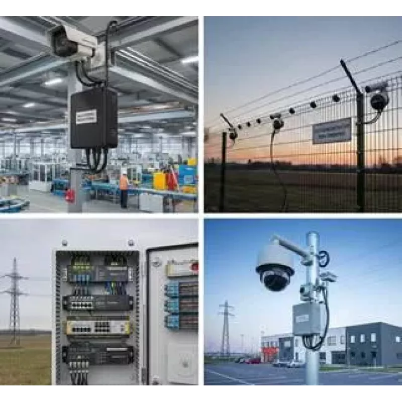 Dahua CHS4110-8ET-110 switch PoE++ industrial no gestionado, 8 puertos PoE + 2 uplink Gigabit, 110W, carril DIN