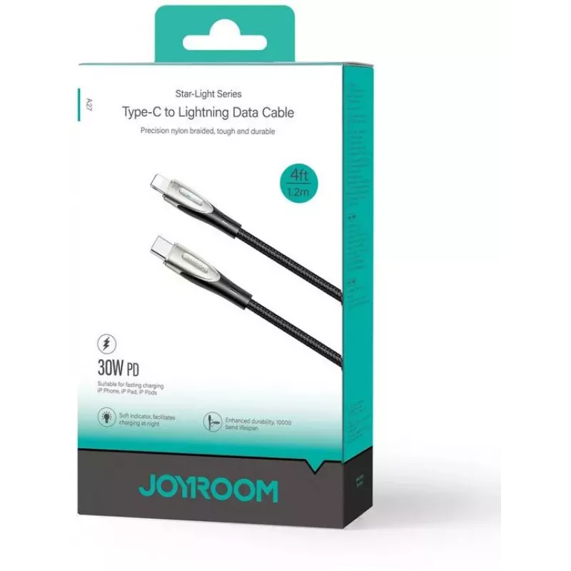 Joyroom Star-Light Series SA27-CL3 Cable USB-C a Lightning 30W 1,2m Negro