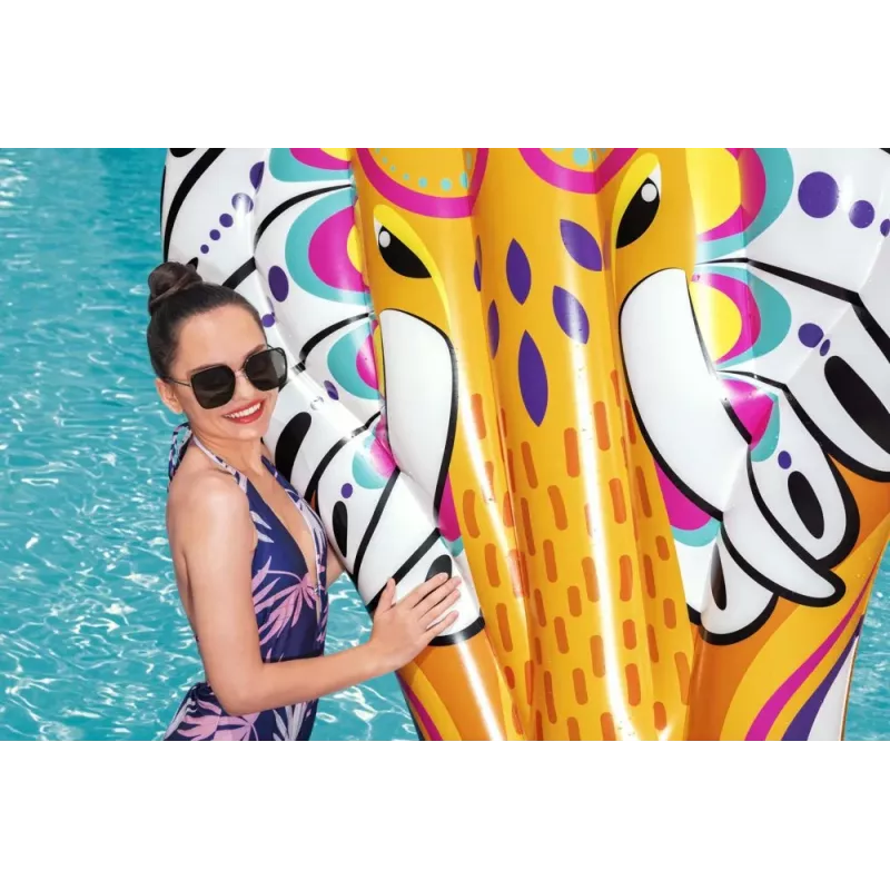 Bestway 43491 Colchoneta inflable para nadar 183 x 153 cm isla flotante inflable con portavasos