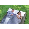 Bestway Pavillo Colchón de aire inflable Queen 203x152x25 cm con bomba de pie integrada, superficie flocada, construcción Coil-Beam, gris/azul