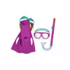 Bestway Set de buceo máscara, tubo, aletas rosa 25019