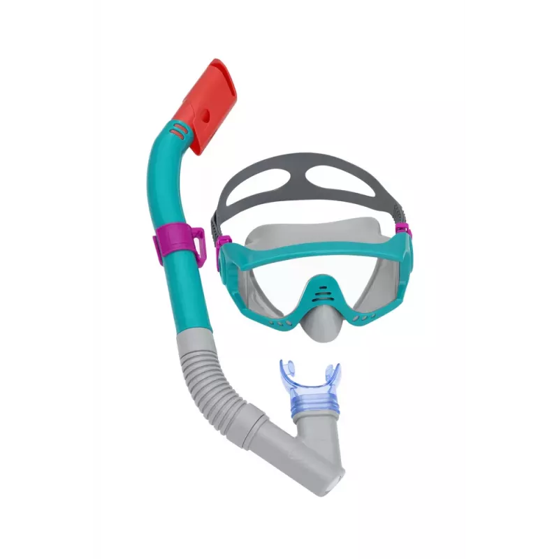 Bestway Set de buceo máscara, tubo, aletas azul 25020