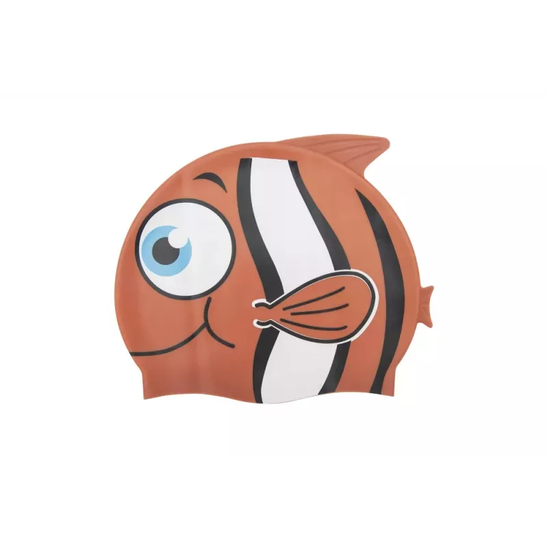Bestway Hydro-Swim Gorro de baño de silicona naranja pez para niños